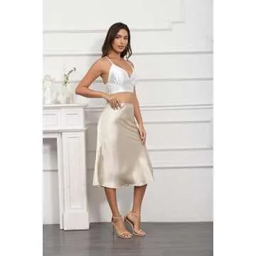 Elegant Women's Satin Midi Skirt for Versatile Outfits