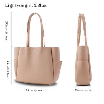 Hoylake Faux Leather Tote Bag Large Capacity Tote Bag Womens Tote Bag Purse Tote Bag Shoulder Bag fo...