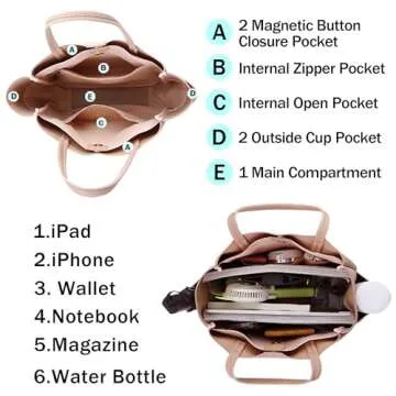 Hoylake Faux Leather Tote Bag Large Capacity Tote Bag Womens Tote Bag Purse Tote Bag Shoulder Bag for Women