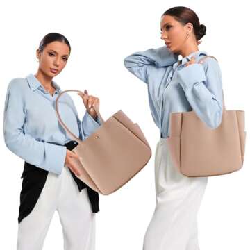 Hoylake Faux Leather Tote Bag Large Capacity Tote Bag Womens Tote Bag Purse Tote Bag Shoulder Bag for Women