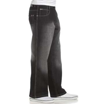 Southpole Men's Relaxed-fit Denim Pants in Black Sand
