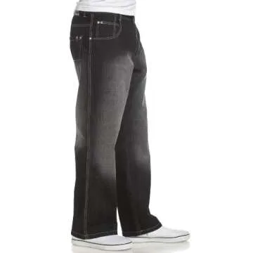 Southpole Men's Relaxed-fit Denim Pants in Black Sand