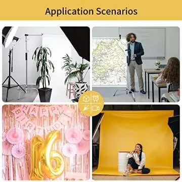 Meking 10x10FT / 3x3M Photo Backdrop Stand Kit, Heavy Duty Adjustable Photography Background Support System Stand with 2 Sandbags, 4 Clamps and Crossbar for Video Studio Photo Shoot