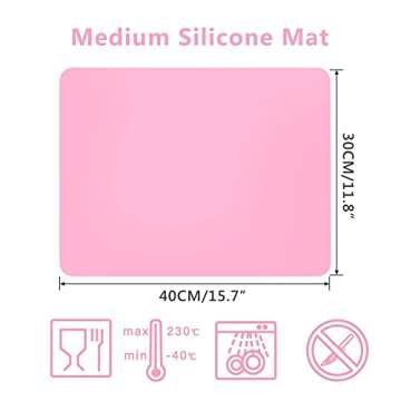 Gartful 3 PCS Nail Mats, Silicone Mat for Crafts, Arts, Jewelry Resin Casting Mold, Epoxy Resin, Col...