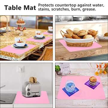 Gartful 3 PCS Nail Mats, Silicone Mat for Crafts, Arts, Jewelry Resin Casting Mold, Epoxy Resin, Coloring, Gluing, Painting, Desktop Countertop Protector Sheet, Placemat Table Pad, Pink (15.7"x11.8")