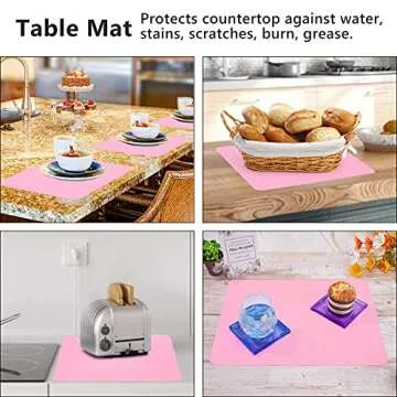 Gartful 3 PCS Nail Mats, Silicone Mat for Crafts, Arts, Jewelry Resin Casting Mold, Epoxy Resin, Coloring, Gluing, Painting, Desktop Countertop Protector Sheet, Placemat Table Pad, Pink (15.7"x11.8")