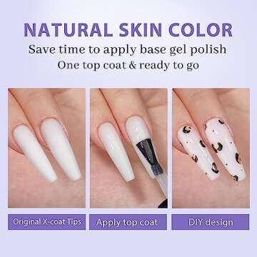 BTArtboxnails XL Long Coffin Gel Nail Tips - Milky White Press Ons
