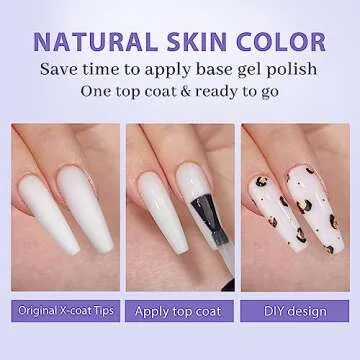 BTArtboxnails XL Long Coffin Gel Nail Tips - Milky White Press Ons