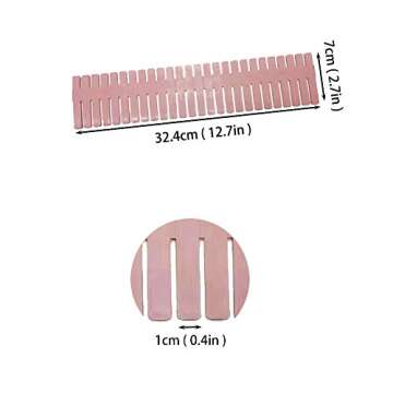 JSF DIY Drawer Dividers,12.7' x 2.7'Adjustable Drawer Organizer for Socks Set of 12 Dresser Cosmetic Dividers and Lipsticks Organizers (Pink)