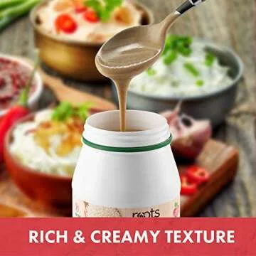 Roots Circle USDA Organic Tahini Paste | 100% Pure Creamy Ground Sesame Seed Paste for Hummus, Tahini Sauce & Dressing | Vegan, Kosher, Non-GMO, Gluten & Peanut-Free, Keto-Friendly | 2 Pack