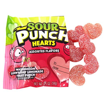 Valentine's Day Sour Punch Hearts Gummy Candy - 13 Ounces