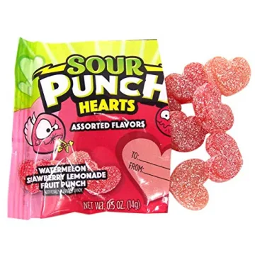 Valentine's Day Sour Punch Hearts Gummy Candy - 13 Ounces