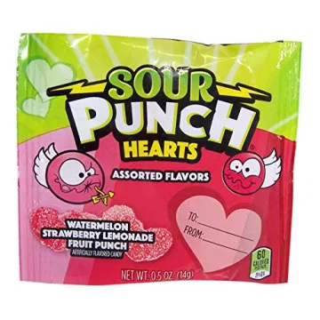 Valentine's Day Sour Punch Hearts Gummy Candy - 13 Ounces