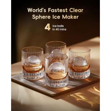 Ecozy 2" Clear Ice Ball Maker - Unmatched Clarity and Convenience for Beverage Lovers