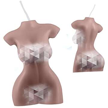 2 Pieces Female Body Candles Body Shaped Candle Trendy Candles Mannequin Torso Candle Elegant Body Candle for Bedroom Bathroom Aesthetic Decoration (Dark Coffee)