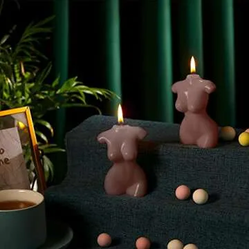 2 Pieces Female Body Candles Body Shaped Candle Trendy Candles Mannequin Torso Candle Elegant Body Candle for Bedroom Bathroom Aesthetic Decoration (Dark Coffee)