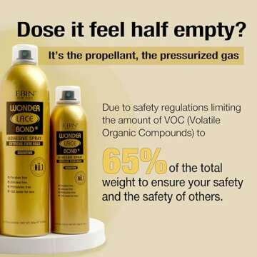 EBIN NEW YORK Wonder Lace Bond Adhesive Spray Sensitive - Extreme Firm Hold 14.2 fl. oz./ 402mL |Sensitive Use, Fast Drying,No Residue, No Build-up, Powerful Hold, All-Day Hold, Easy Daily Wig Install