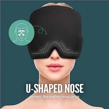 Comfortable Migraine Headache Relief Cap - Migraine Ice Head Wrap With 360° Form Fitting Design - Gel Ice Cap - Natural Hot or Cold Therapy For Headache, Tension, Puffy Eyes, Stress -One Size fits all