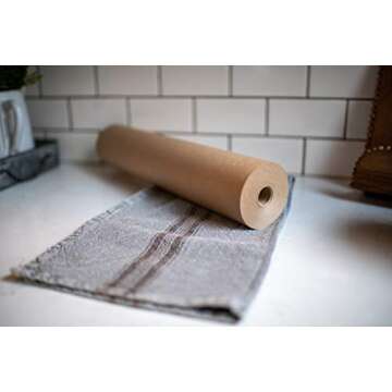 Natural Butcher Paper Dispenser Box (17.25 Inch by 175 Feet Roll) - Food Grade Meat Packing and Wrapping Paper, Unbleached and Uncoated