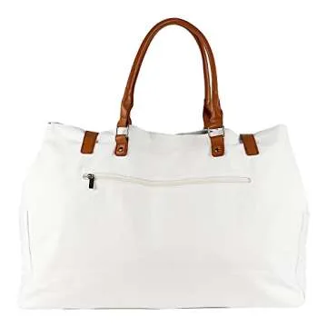 Beach Tote Bag for Women, Oversized Travel Tote Bag with Vegan Leather Handle, Weekend Vibes Blue