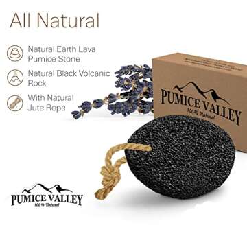 Pumice Stone - Natural Earth Lava Black - Callus/Corn Remover for Feet Heels and Palm - Pedicure Exf...