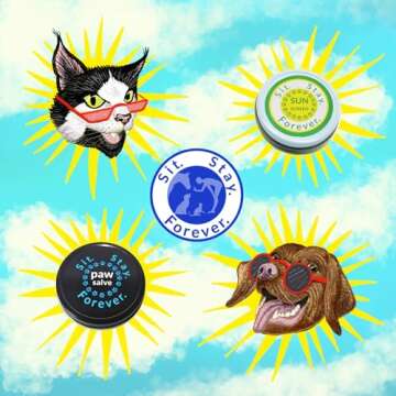 SIT. STAY. FOREVER. SAFETY FIRST PET PRODUCTS Organic Sunscreen & Moisturizer for Dogs and Cats, 2 oz, All Natural, Waterproof, Red Raspberry Seed, Carrot Seed and Hemp Oils, Made in Maine