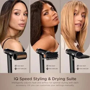 Shark SpeedStyle Pro Professional Performance High-Velocity Hair Dryer System with Scalp Shield and IQ Speed Styling & Drying Suite, Straight and Wavy Hair, Lightweight, Ionic, No Heat Damage, HD731