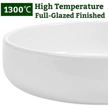 ZOUTOG Succulent Pots, 6 inch White Ceramic Flower Planter Pot with Bamboo Tray, Pack of 2 - Plants Not Included