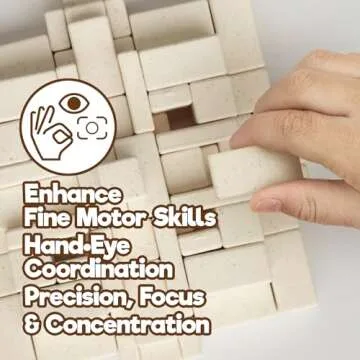 Taksa Toys Arch-Kid-Tech Ancient Mayan Pyramid Architecture STEM Building Blocks - 102-Piece Educational & Stackable Learning Set for Kids, Indoor Architectural Kit - Montessori Toys for 7+ Years Old