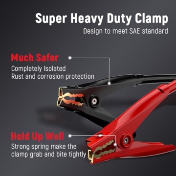 TOPDC Heavy Duty 4 Gauge 20 Feet Jumper Cables for Cars