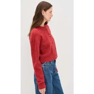 NIA Women's Enzo Cardigan, Ruby, Red, M
