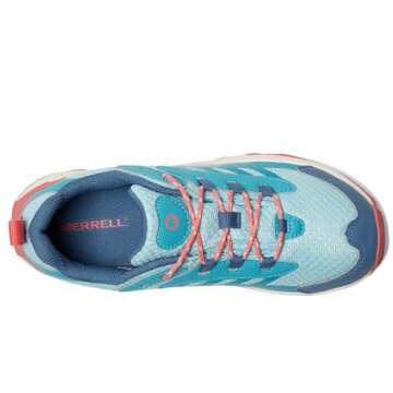 Merrell Moab Speed 2 Low Waterproof Sneaker, Turq/Coral, 3 US Unisex Big Kid