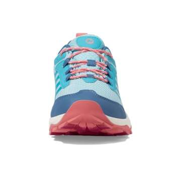 Merrell Moab Speed 2 Low Waterproof Sneaker, Turq/Coral, 3 US Unisex Big Kid