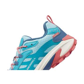 Merrell Moab Speed 2 Low Waterproof Sneaker, Turq/Coral, 3 US Unisex Big Kid