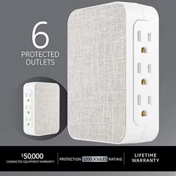 GE Pro 6-Outlet Extender with Surge Protection Design
