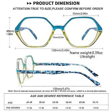 EYEURL Reading Glasses for Women 4-Pack Blue Light Blocking Reading Glasses Vintage Design Diamond-Shaped Frame Spring Hinge Readers Anti Glare Filter Lightweight Eyeglasses,0.5