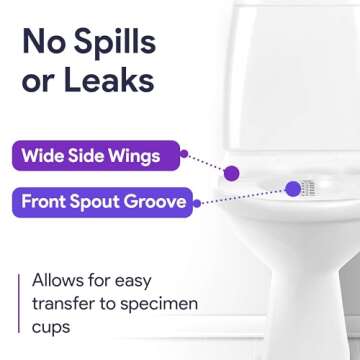 Urine Hats for Toilet - Reinforced Ribbing Stool Sample Collection Kit - Standard Fit Urine Collection Hat for Toilet - Specimen Collector Urine with Durable Materials - 2 Pack