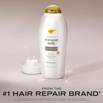 OGX Nourishing + Coconut Milk Conditioner, Hydrating & Restoring Conditioner Moisturizes for Soft Ha...