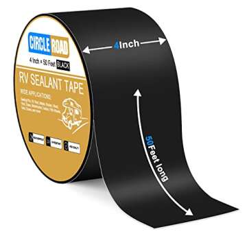 Butyl Sealant Waterproof Tape, RV Roof Tape Black, 4 Inch X 50 Feet RV Repair Sealant Tape, Stop Cam...