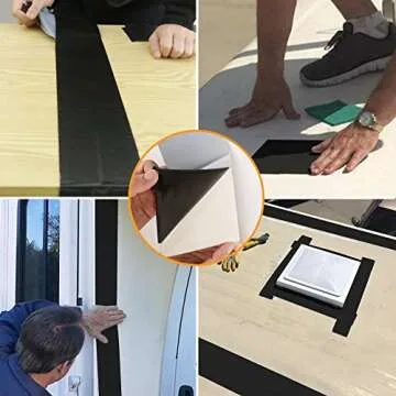 Butyl Sealant Waterproof Tape, RV Roof Tape Black, 4 Inch X 50 Feet RV Repair Sealant Tape, Stop Camper Roof Leaks, UV-Resistant, Weatherproof and Reliable (4In-50FT Black)