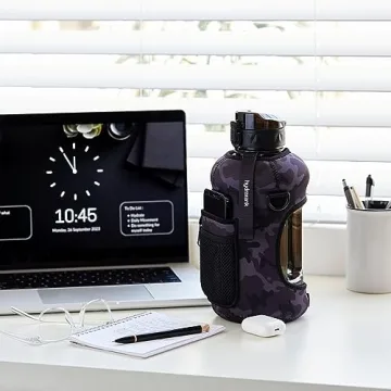 HYDRARANK Half Gallon Water Bottle with Storage Sleeve