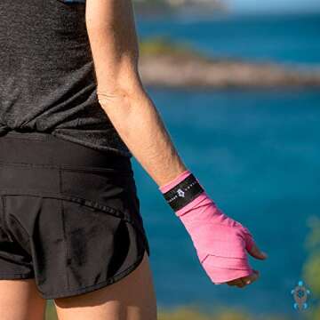 Kakoa Sports Pink Hand Wraps for Boxing Gloves Heavy Bag Wrist Wraps Mexican Style Stretchy Elastic Perfect for Boxing, Kickboxing, Muay Thai Handwraps, MMA Hand Wraps or Gym. for Men Women Or Kids