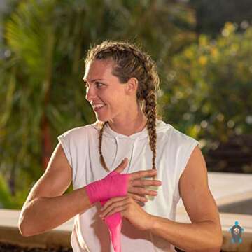 Kakoa Sports Pink Hand Wraps for Boxing Gloves Heavy Bag Wrist Wraps Mexican Style Stretchy Elastic Perfect for Boxing, Kickboxing, Muay Thai Handwraps, MMA Hand Wraps or Gym. for Men Women Or Kids