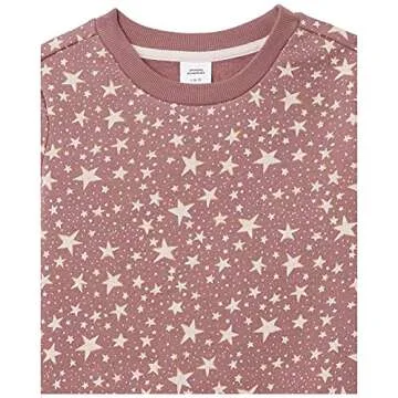 Amazon Essentials Girls' Fleece Crewneck Pullover Sweatshirts, Pack of 2, Light Grey Heather/Mauve S...