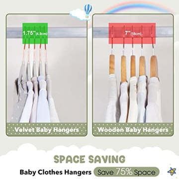 HOUSE DAY Velvet Baby Hangers 60 Pack for Kids Closet
