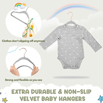 HOUSE DAY Velvet Baby Hangers 60 Pack for Kids Closet