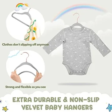 HOUSE DAY Velvet Baby Hangers 60 Pack for Kids Closet