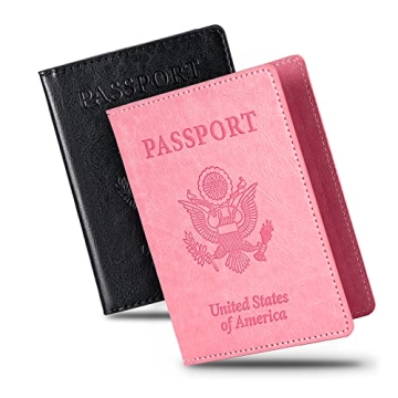 Honmein Passport Holders - Ultra Slim PU Leather Wallets