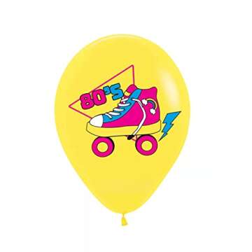 Back to the 80s Party Decorations 50 pack 12 inches Boombox&Skate Latex Balloons for Birthday Party 80s Party Supplies 1980s Themed Party Decorations Neon Party Supplies…