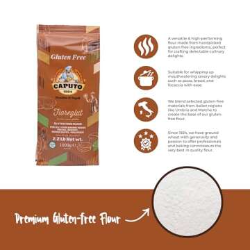 Antimo Caputo Gluten Free Pizza Flour 2.2lb - All Natural Multi Purpose Flour & Starch Blend for Baking Pizza, Bread, & Pasta